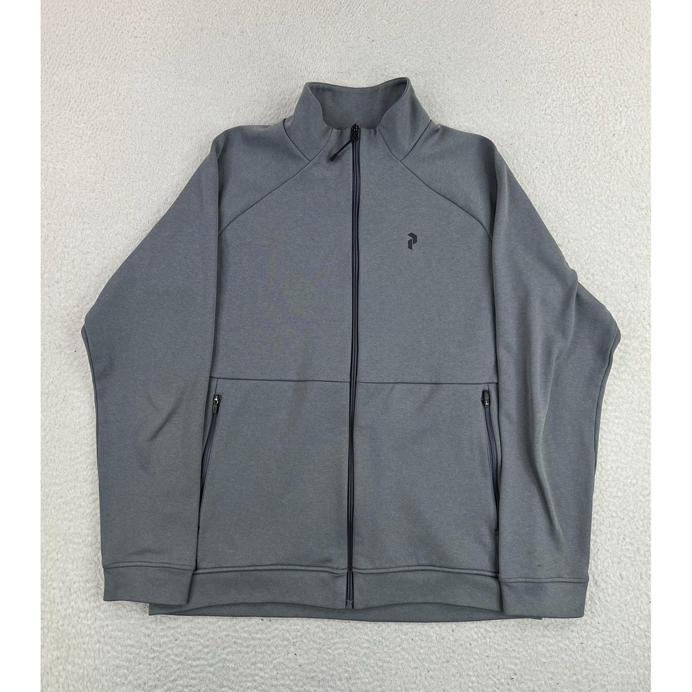 Peak Performance Jacket Mens Large Gray Pulse Zip Track Full Zip Performance